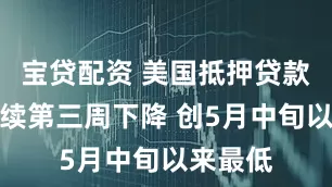 宝贷配资 美国抵押贷款利率连续第三周下降 创5月中旬以来最低