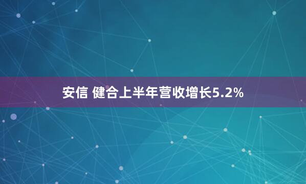 安信 健合上半年营收增长5.2%